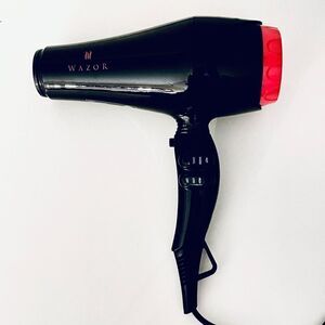 New Wazor 1875W lonic 3 Heat/ 2 Speed Black Powerful No Frizz Black Hair Dryer